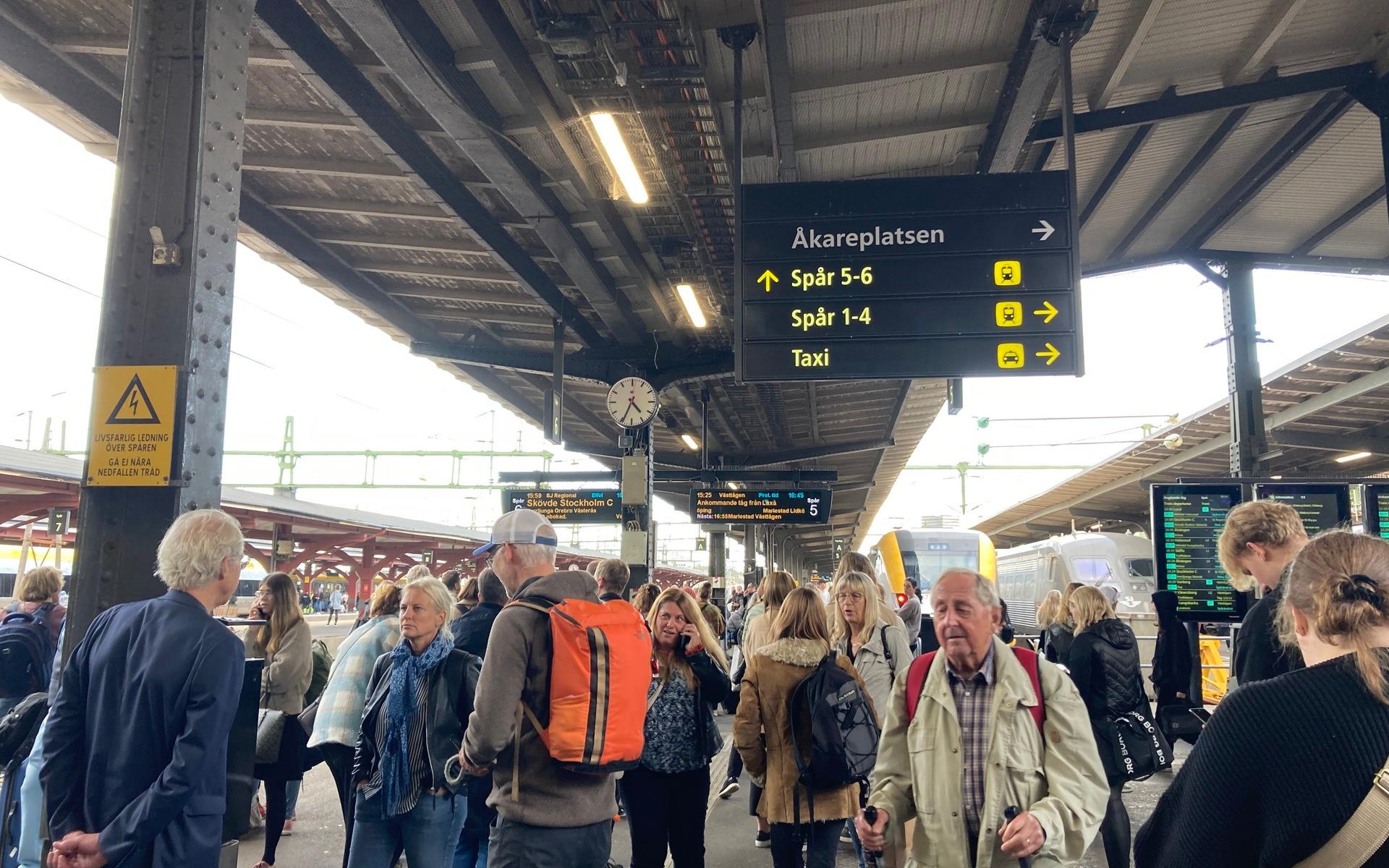 Flera resenärer fick vänta när tågen stod still.