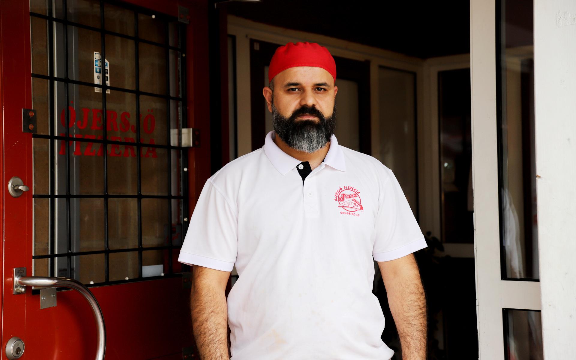 Didar Khatab, restaurangägare på Öjersjö Pizzeria. 