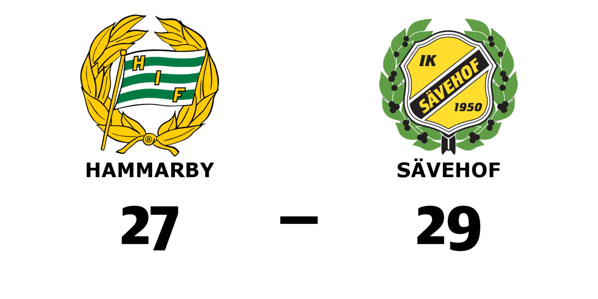 Hammarby förlorade mot Sävehof