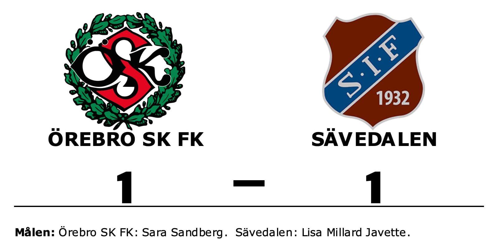 Örebro SK FK spelade lika mot Sävedalen