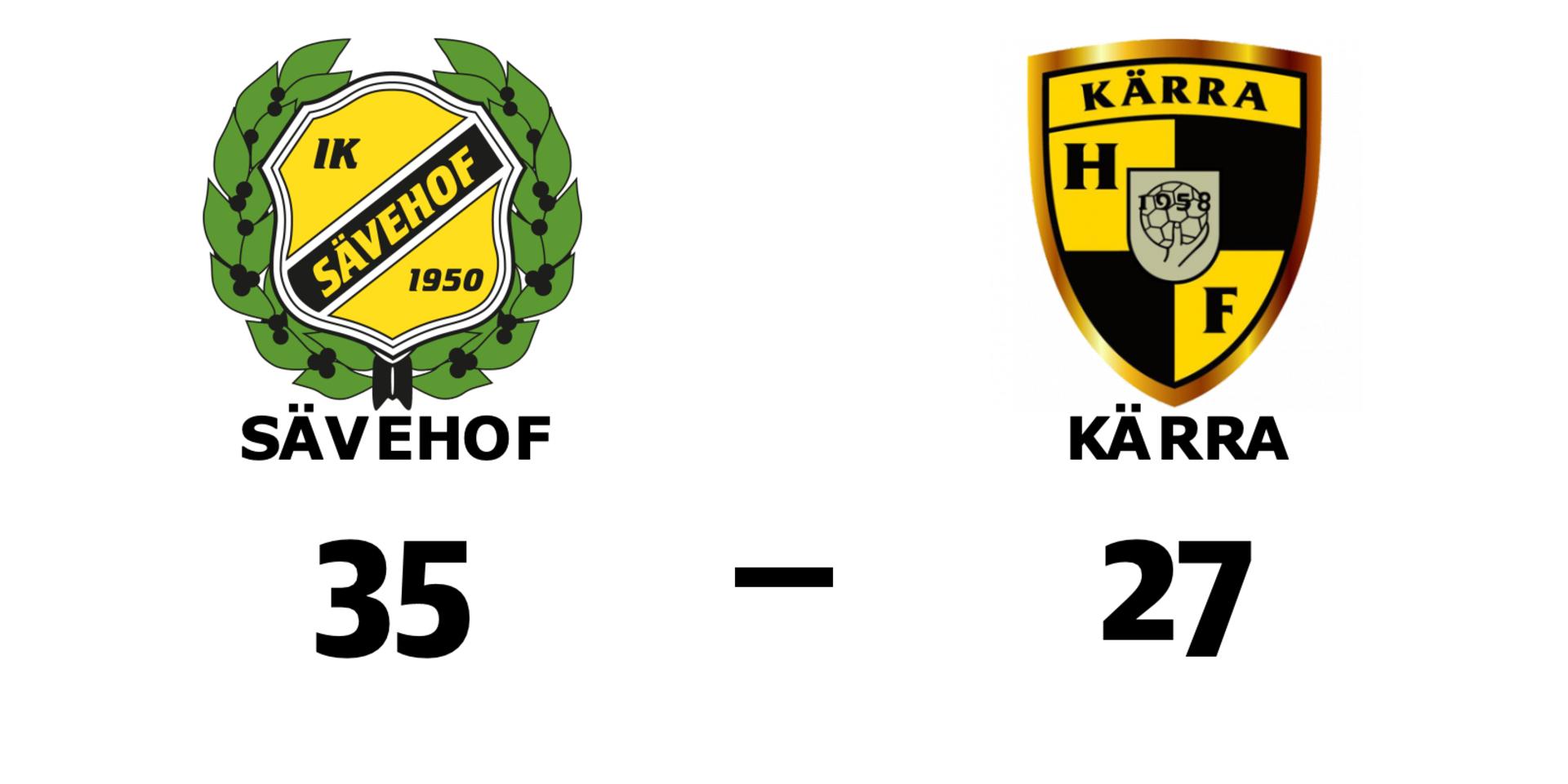 Sävehof vann mot Kärra