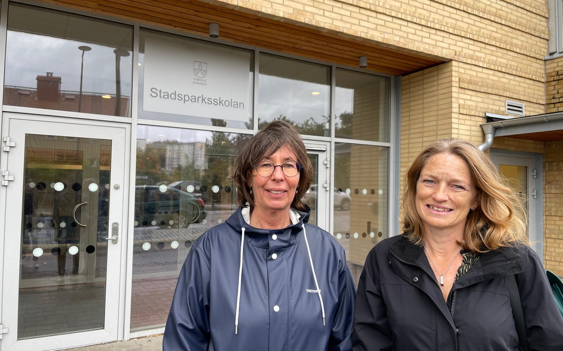 Maria Engström, skolsköterska på Stadsparksskolan och Erica Gutavsson, rektor, har samarbetat kring vaccineringen av skolans elever. 